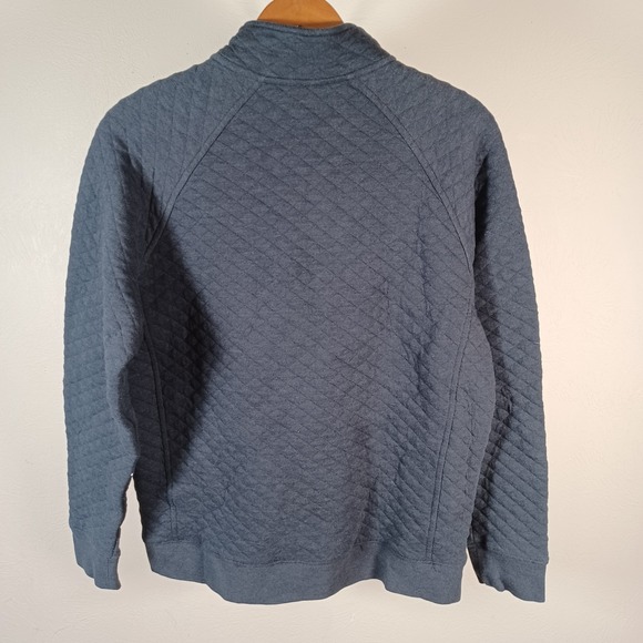 Eddie Bauer Mens Quilted 1/4 Snap Lightweight‎ Pullover Jacket Charcoal Gray M - Picture 2 of 8